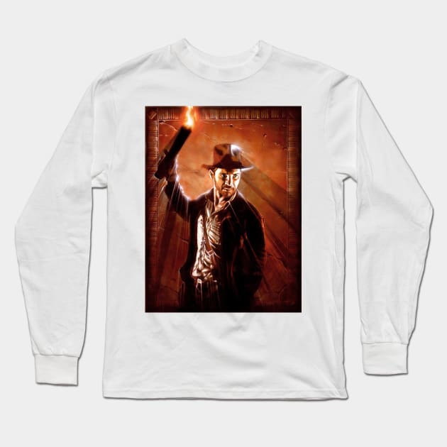 Indiana Jones Long Sleeve T-Shirt by adammcdaniel